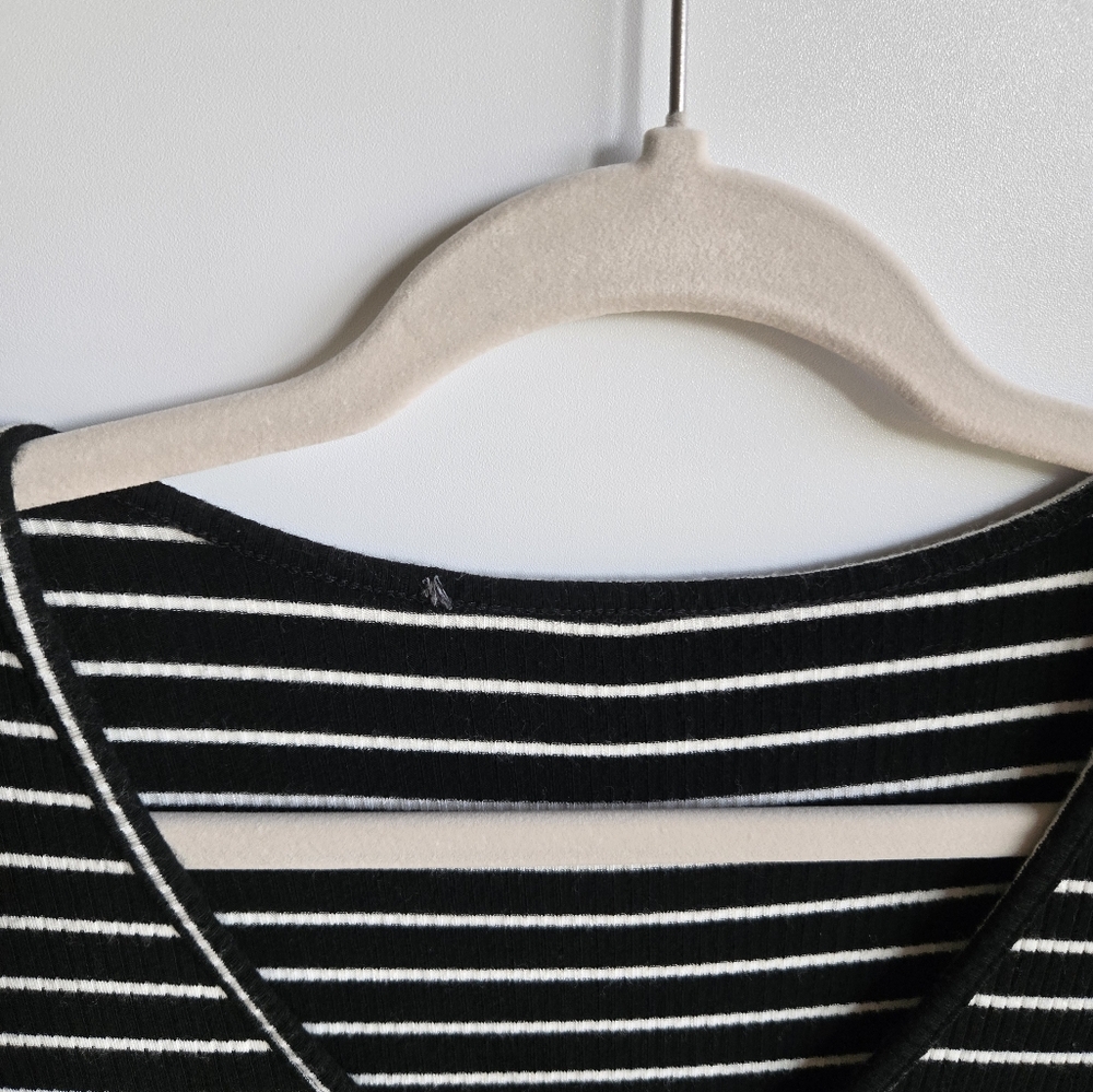 Black and White Striped Women's Dress - Picture 3 of 4